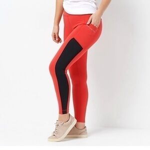 MIND BODY LOVE by Peace Love World Side Pockets‎ Leggings Red Size 2XT